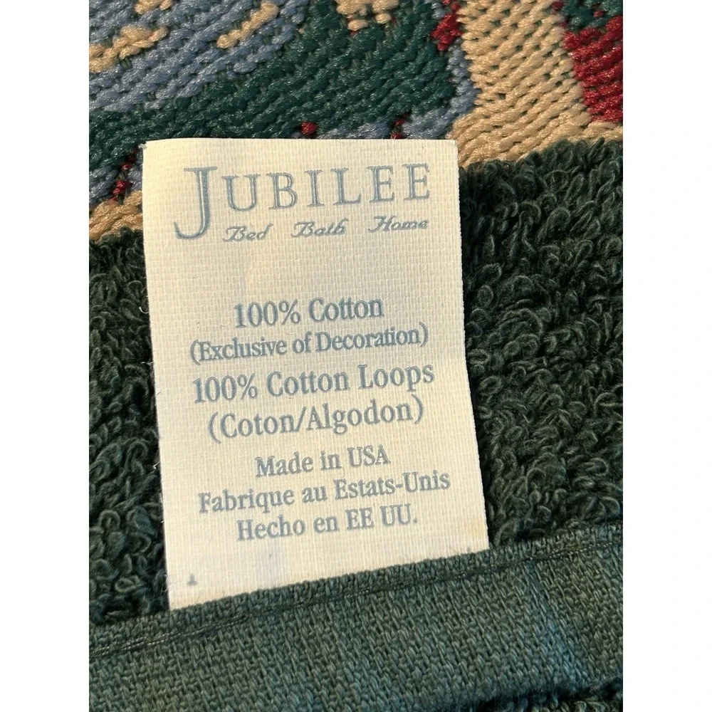 Jubilee Bath Towel Set Cabin Woodland Hunting Theme 6 Piece Set Hunter Green